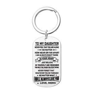 New: To My Daughter Love Mom Dog Tag Keychain